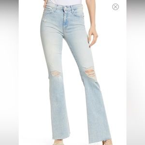 MOTHER denim The Weekender Fray in Action Shot